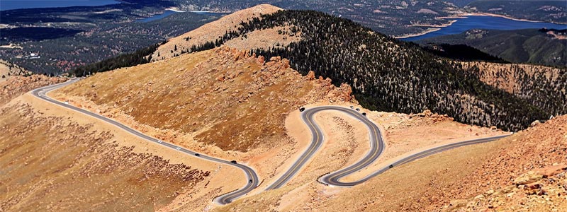 Vue aérienne du Pikes Peak
