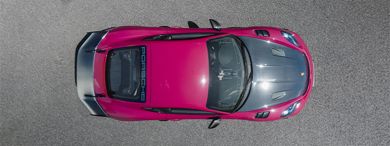 Porsche Cayman GT4 RS vue du dessus