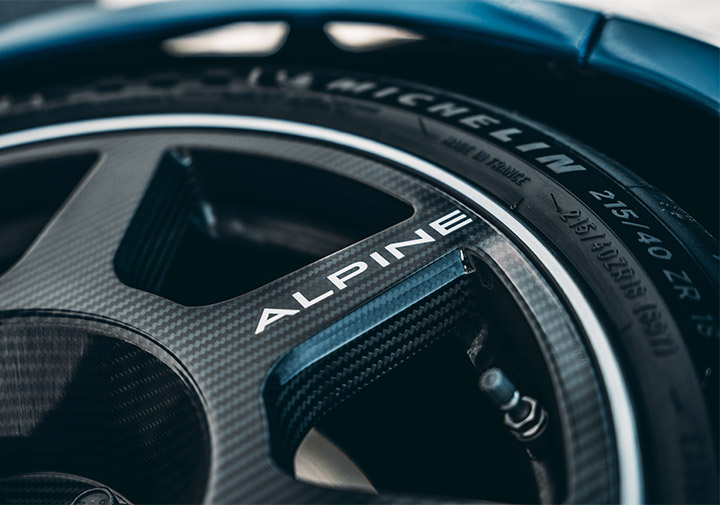 Roue et jante carbone de l'Alpine A110 R