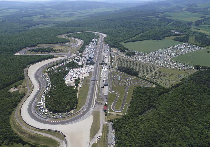 Vue aérienne du circuit de Dijon Prenois
