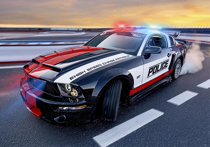 Gymkhana en Mustang sur circuit